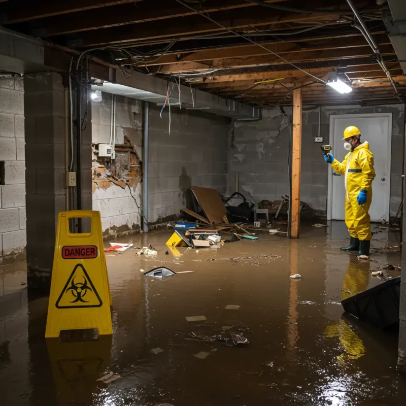 Flooded Basement Electrical Hazard in Becker, MN Property